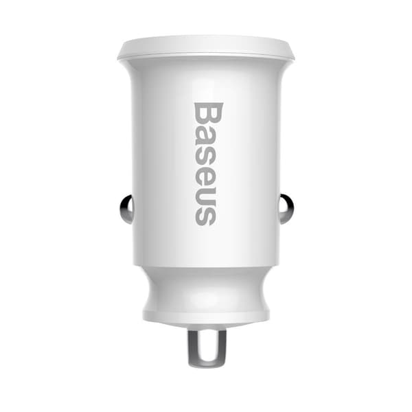 Mini biloplader til din telefon 2x USB Grain biloplader hvid