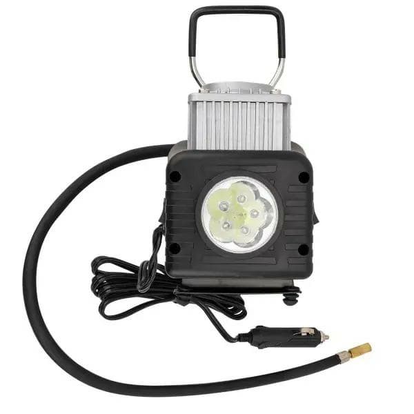 Bilkompressor 12V dubbelkolvkompressor 65l/min med manometer, resväska
