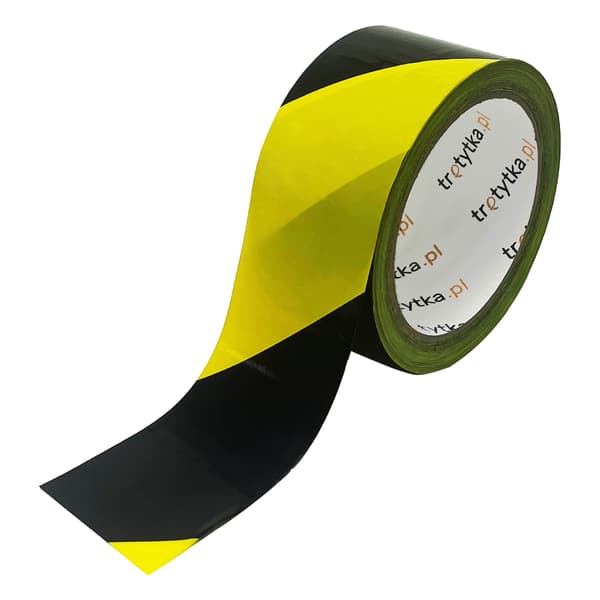 Advarselstape - Ikke-klæbende, 48 mm x 50 m, 1 stk., Gul/Sort