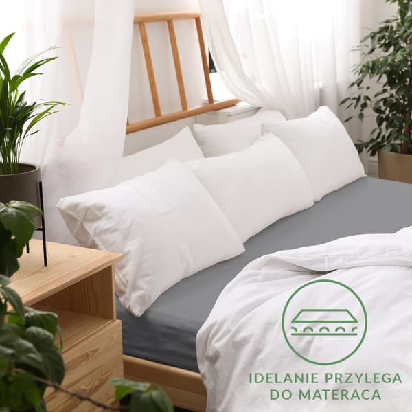 Stræklagen 140x200 elastisk JERSEY 100% BOMULD farve grå