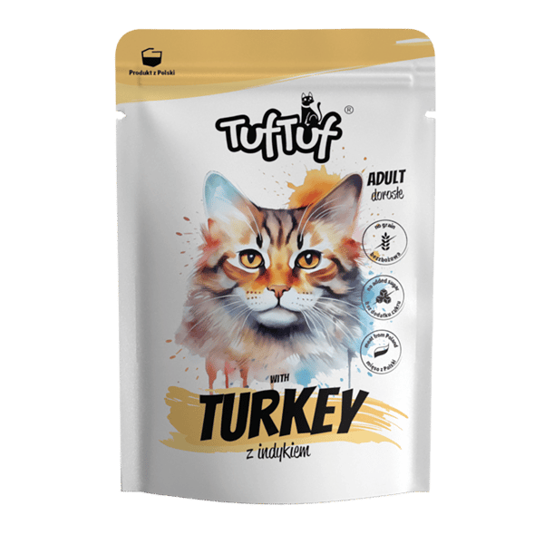 TufTuf Våtfoder til katte Frokostpåse med kalkun 10x100g