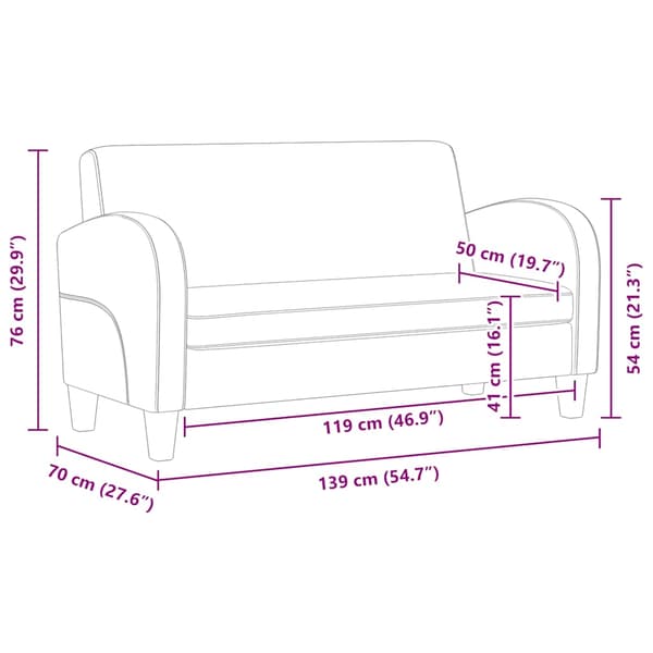 vidaXL 2-personers sofa, kunstlæder, sort