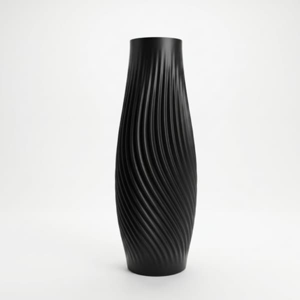 Slank sort dekorativ vase til blomster, moderne design