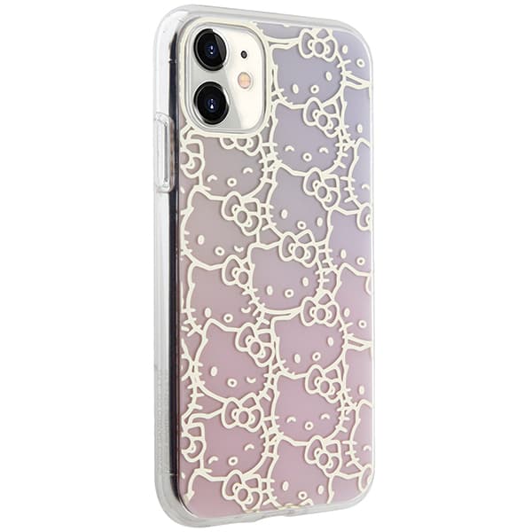 Hello Kitty IML Gradient Electrop Crowded Kitty Head-cover til iPhone 11 / Xr, lyserød