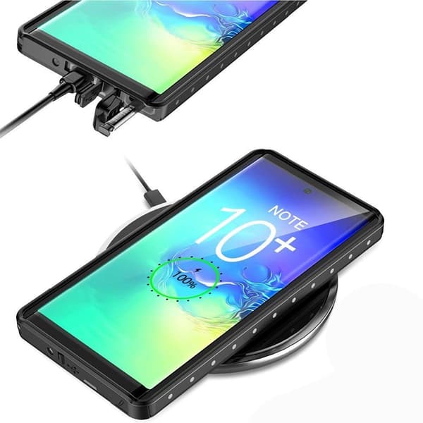 IP68 Vandtæt Etui til Samsung Galaxy Note 10+ Plus, Redpepper, Sort