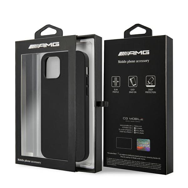 AMG Läderfodral med Varmprägling till iPhone 12 Pro Max, Svart