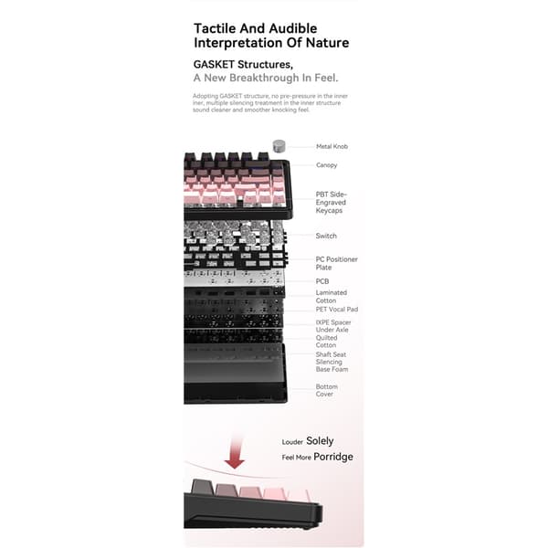 Attack Shark X85 Mekanisk Trådløst Gamingtastatur 75% Bluetooth