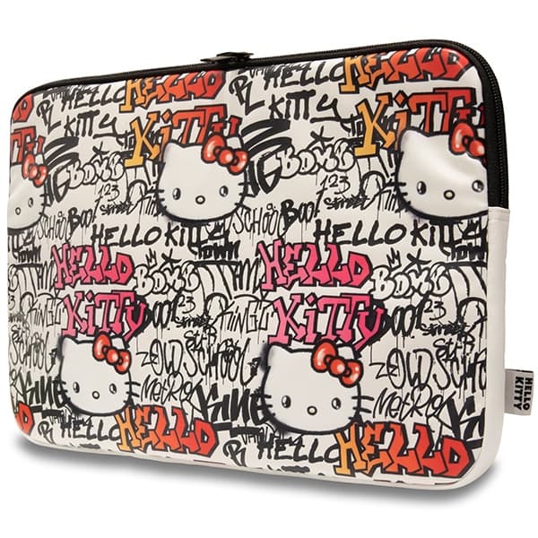 Hello Kitty ærme HKCSZPDGPTE 14" beige lynlås PU-mærker graffiti