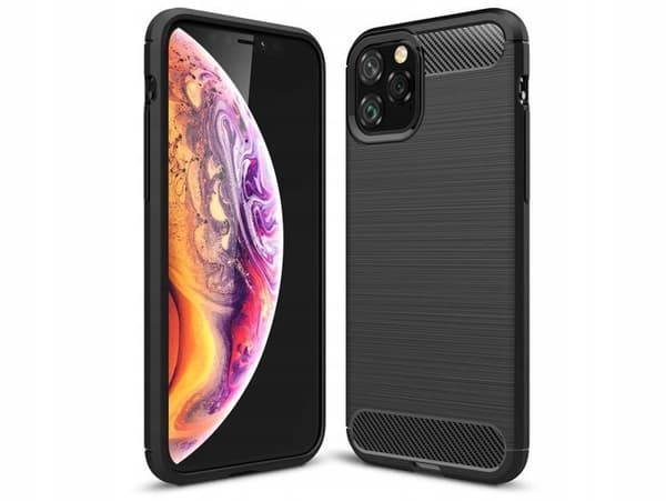 Etui til IPHONE 11 Pro Max CARBON BAGSIDER SORT COVER + GLAS