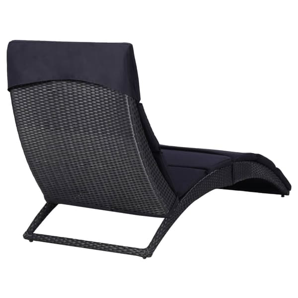 vidaXL polyrattan liggestol med hynde, sort
