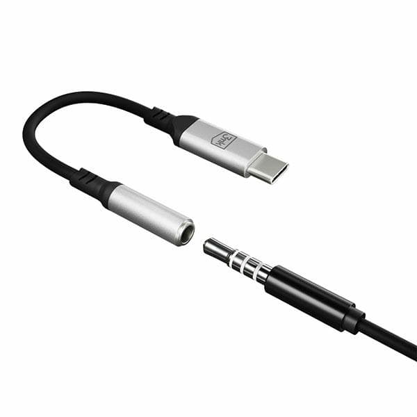Ljudadapter 3mk USB-C - Jack 3,5 mm (hona), silver