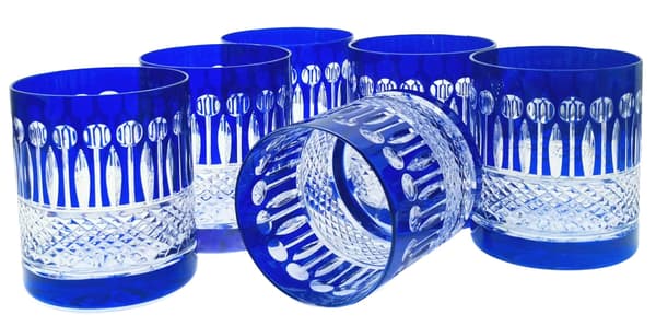 Koboltkrystal whiskyglas 350ml franske