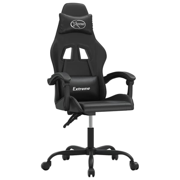 vidaXL drejelig gamingstol, sort, kunstlæder