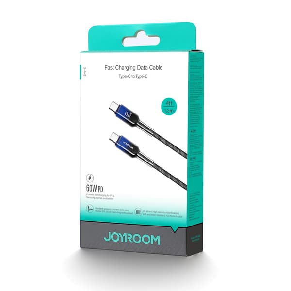 Crystal-Clear-serien 60W USB-C - USB-C 1,2m kabel - sort