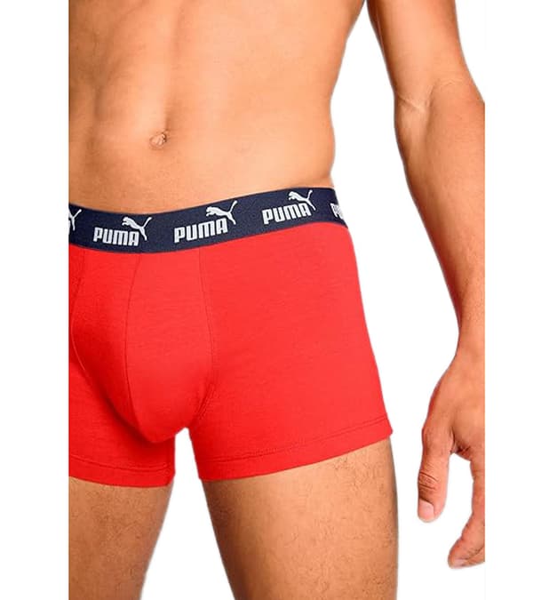 Puma Miesten Elements Basic Boxer 2-Pack Punainen/Harmaa Meleerattu [701232894 003] rL