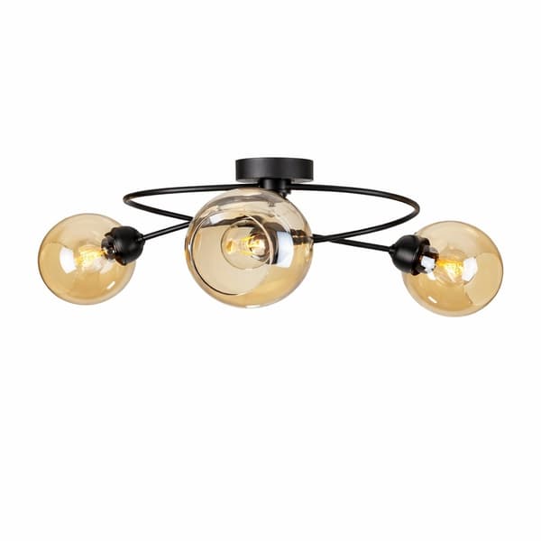 Loftlampe 3xE27 Lyra Sort/Honning