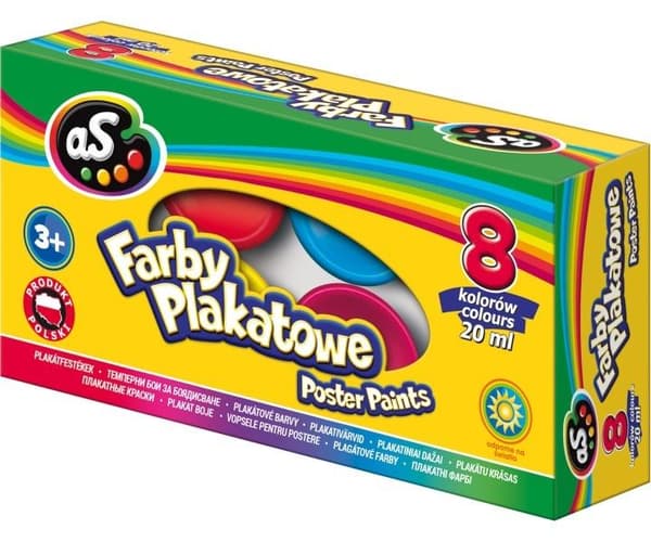 Plakatmaling 8 farver 20ml AS