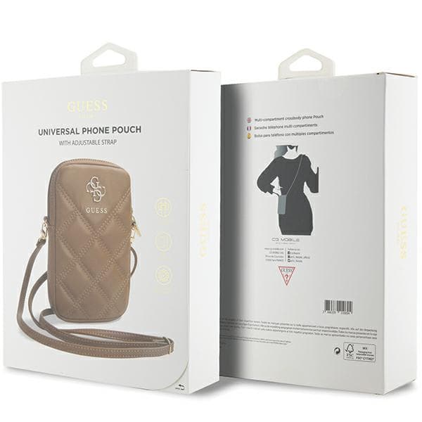 Guess Zip Quilted 4G Väska, Brun