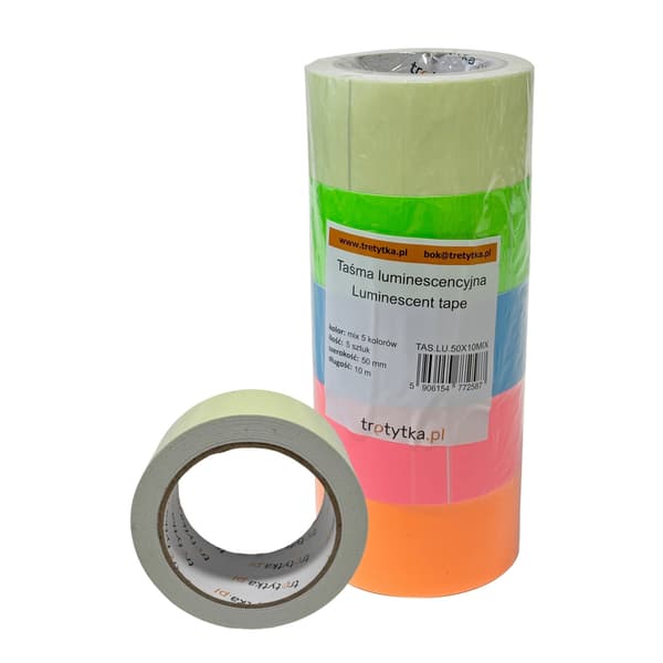 Fluorescerande tejp 50 mm x 10 m gul