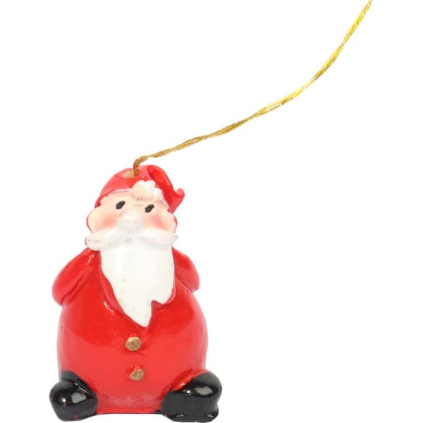 Sæt med 6 røde julemandsvedhæng 3 cm