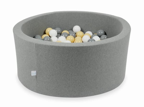 Torr grå pool 90x40 med 300 bollar: vit, grå, beige