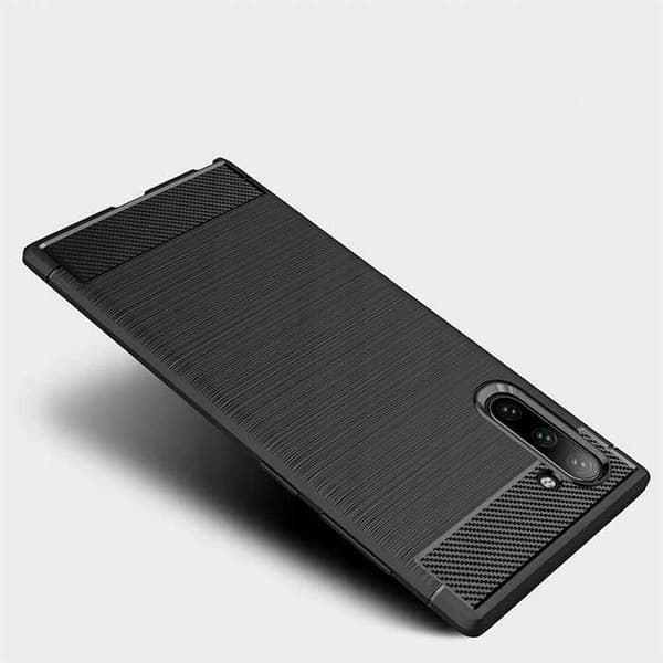 Etui til Samsung GALAXY NOTE 10 SILIKONE MAT SORT BAGSIDER + GLAS