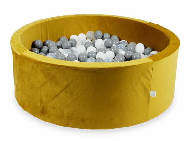 Torr bollhav 500 bitar 110x40 Sammet guld: vit, grå, transparent