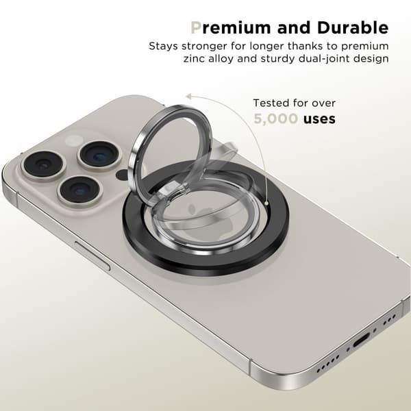 Magnetisk ringholder til smartphone på fingeren MagSafe - sort