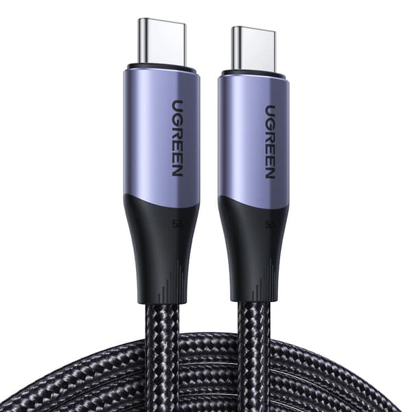 USB-C 3.1 Gen 2 PD QC-kabel 100W 5A 1m sort