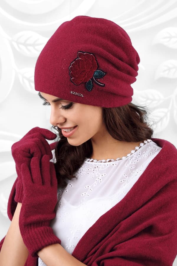 HANDSKER*01 dame vinter vinfarvet