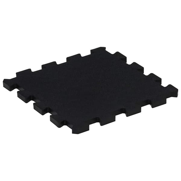 vidaXL gummimåtter, 16 stk., sorte, 16 mm, 30x30 cm