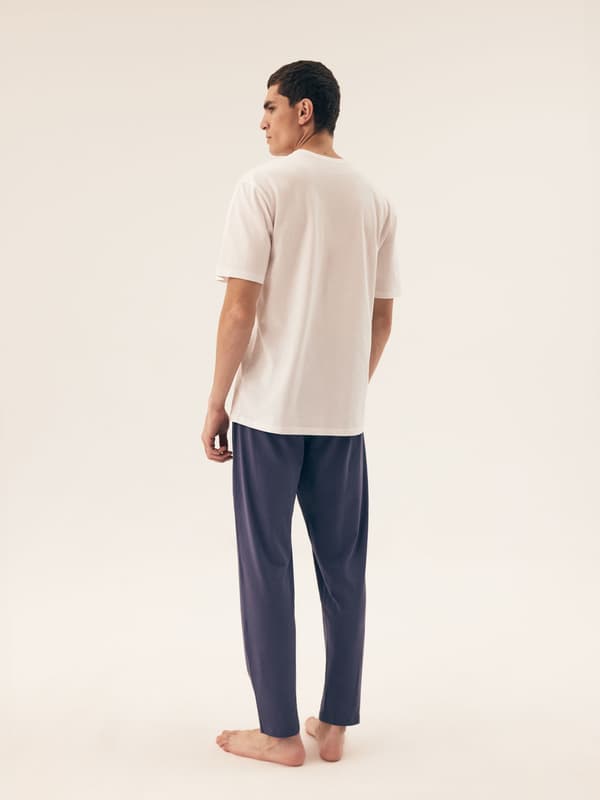 Mode Henderson Herr Långa Pyjamasbyxor 2-Pack | Marinblå, Blå L