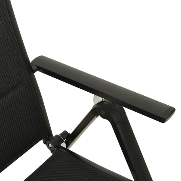 vidaXL foldbare havestole 2 stk. textilene og aluminium sort