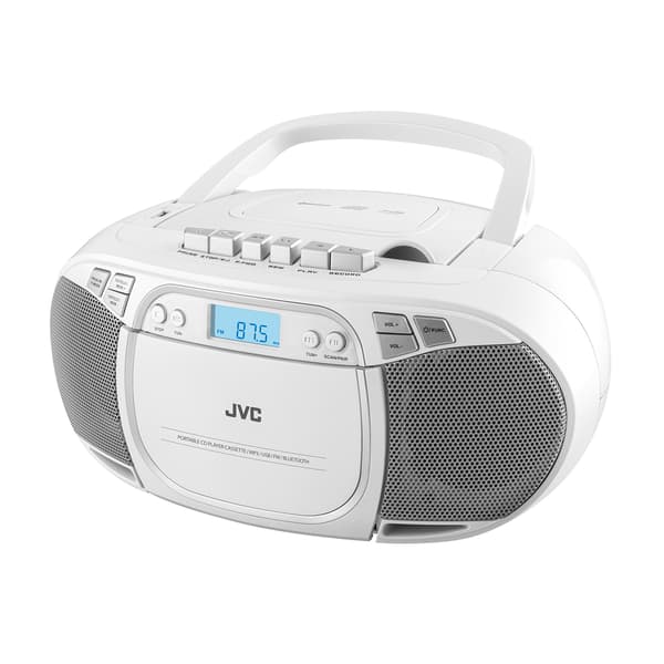 JVC Ghettoblaster RC-E451W hvid Bluetooth 5.0 CD USB kassette FM 2×1.6 W