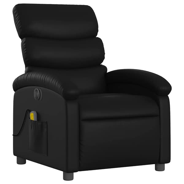 vidaXL elektrisk lænestol med massagefunktion, sort, kunstlæder