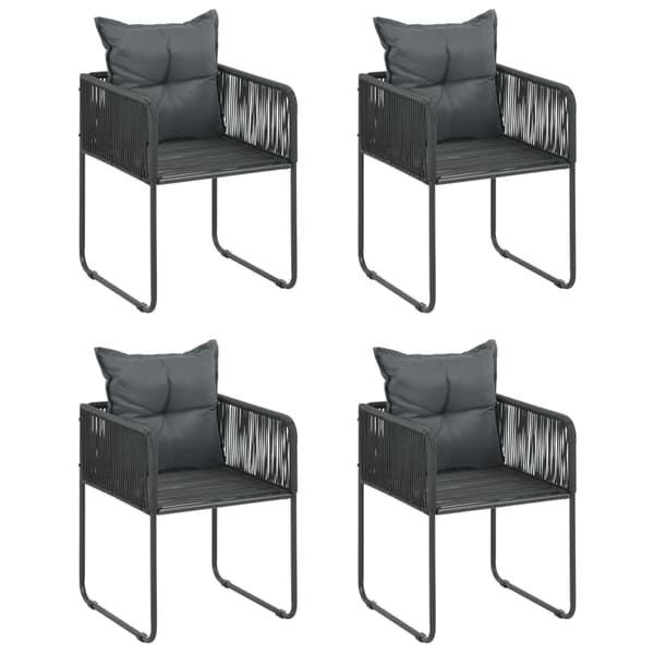 vidaXL 5-delt rattan PVC havemøbelsæt, sort