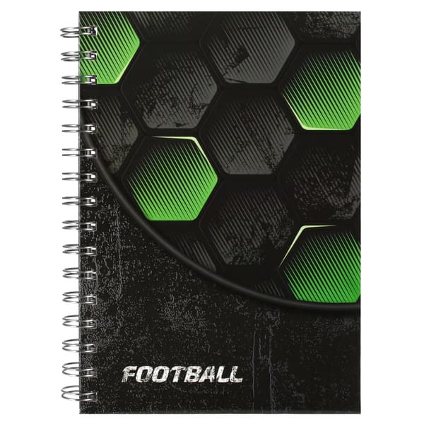 A5 notesbog med hårdt omslag. Fodbold.