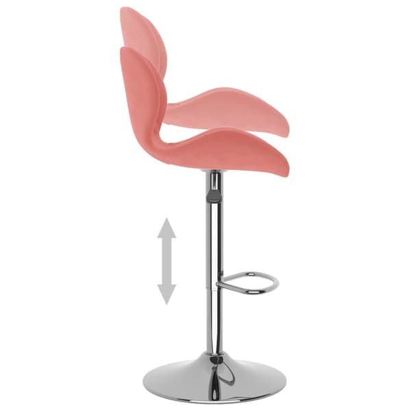 vidaXL Barstolar, set om 2, rosa, klädda i sammet