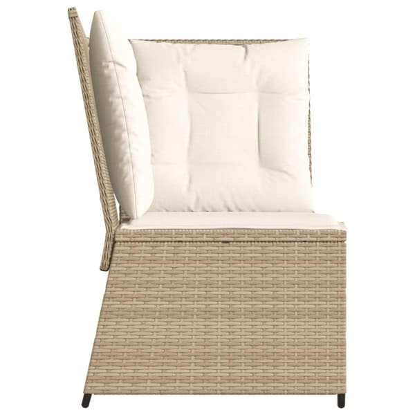 vidaXL Hörnsoffmodul med kuddar, beige, polyrotting