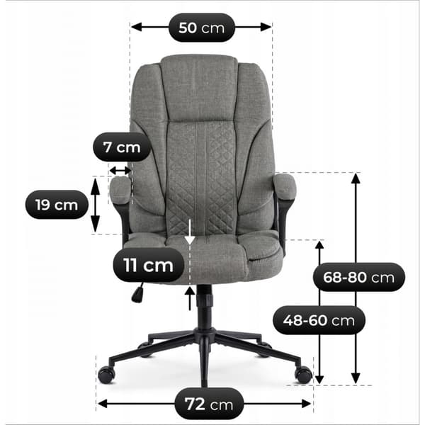 PHONIX Snurrstol för kontor, Modern Grå