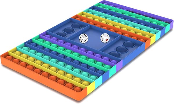 Rainbow Checkerboard Push Bubbl Sensoriska Leksaker