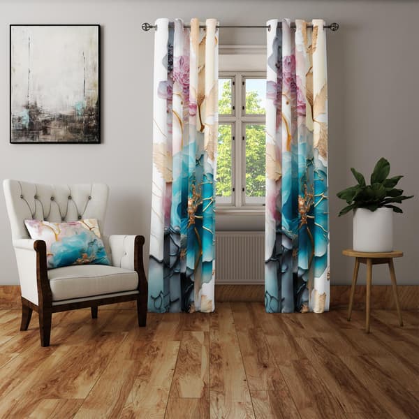 Gardin med snørehuller print 138