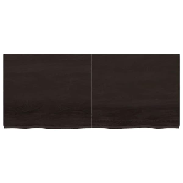 vidaXL hylde mørkebrun 140x60x(2-4) cm egetræsfinish