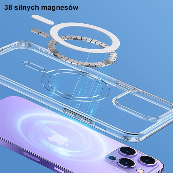 USAMS Ice Magnet-skal för iPhone 14 Plus / 15 Plus transparent