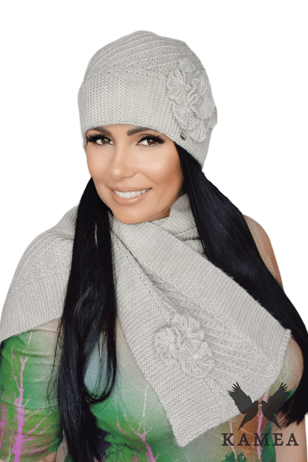 EMMA - Vinterdekorerat set för kvinnor, beige färg