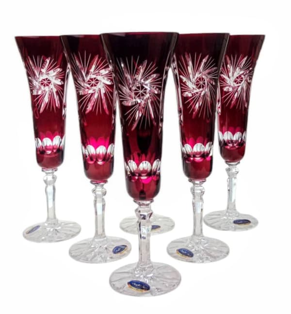Ruby Crystal Champagneglas 170 ml Olivenkværn