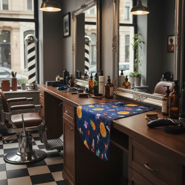 Barbermantel för en stor hårsalong