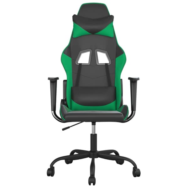vidaXL Gamingstol, svart och grön, konstläder