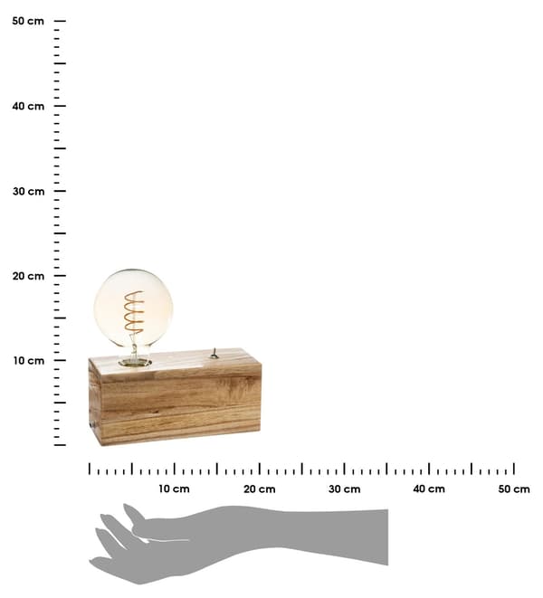 Lampe på træbase Tibu