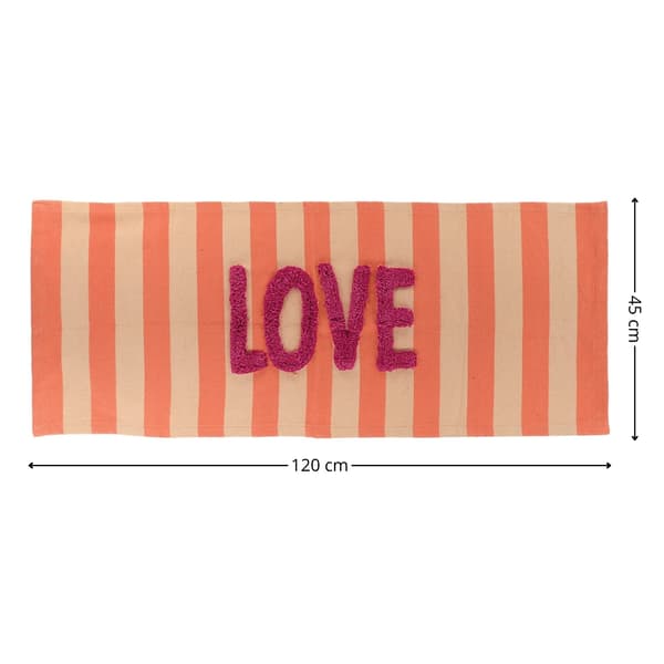 LOVE bomuldstæppe 45x120 cm